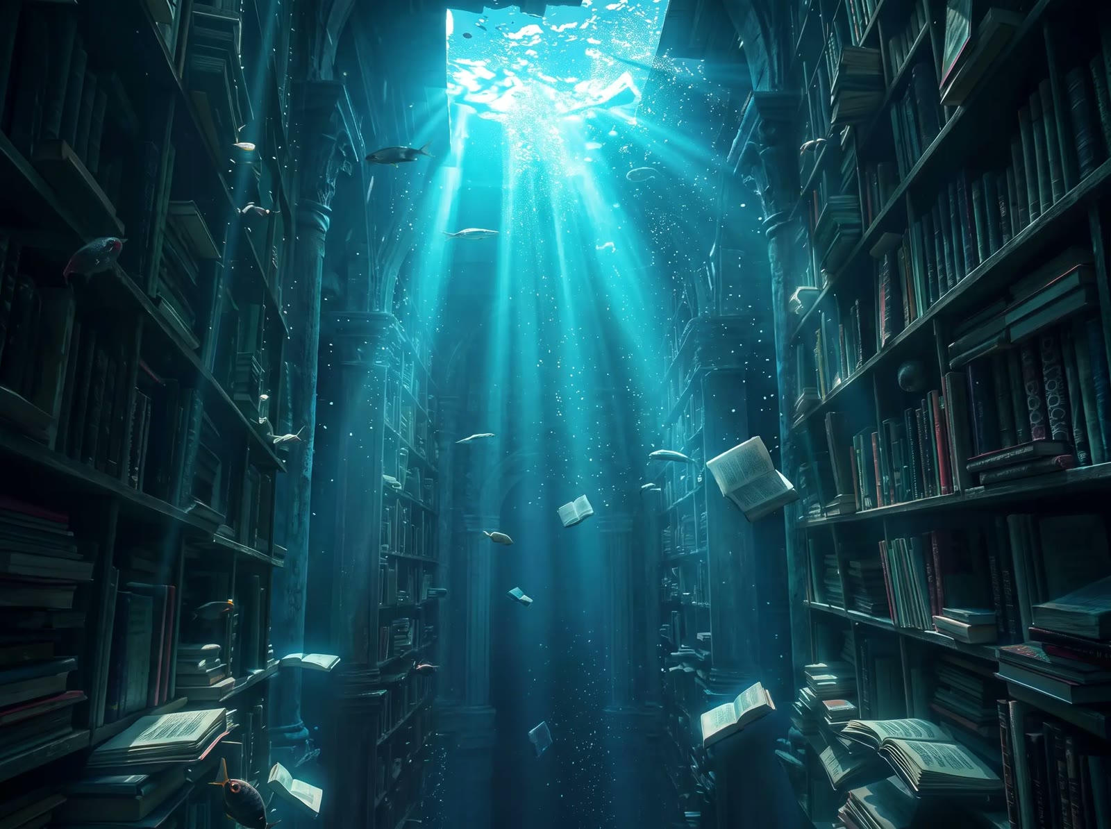 Sunken Blue Library