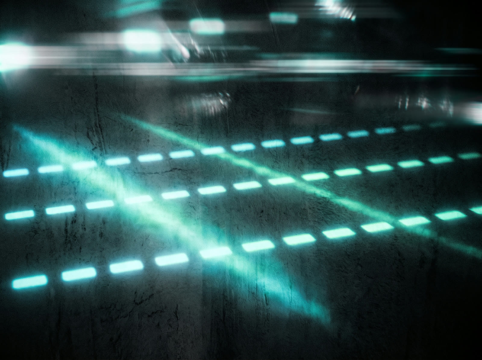 Teal Neon Dashes