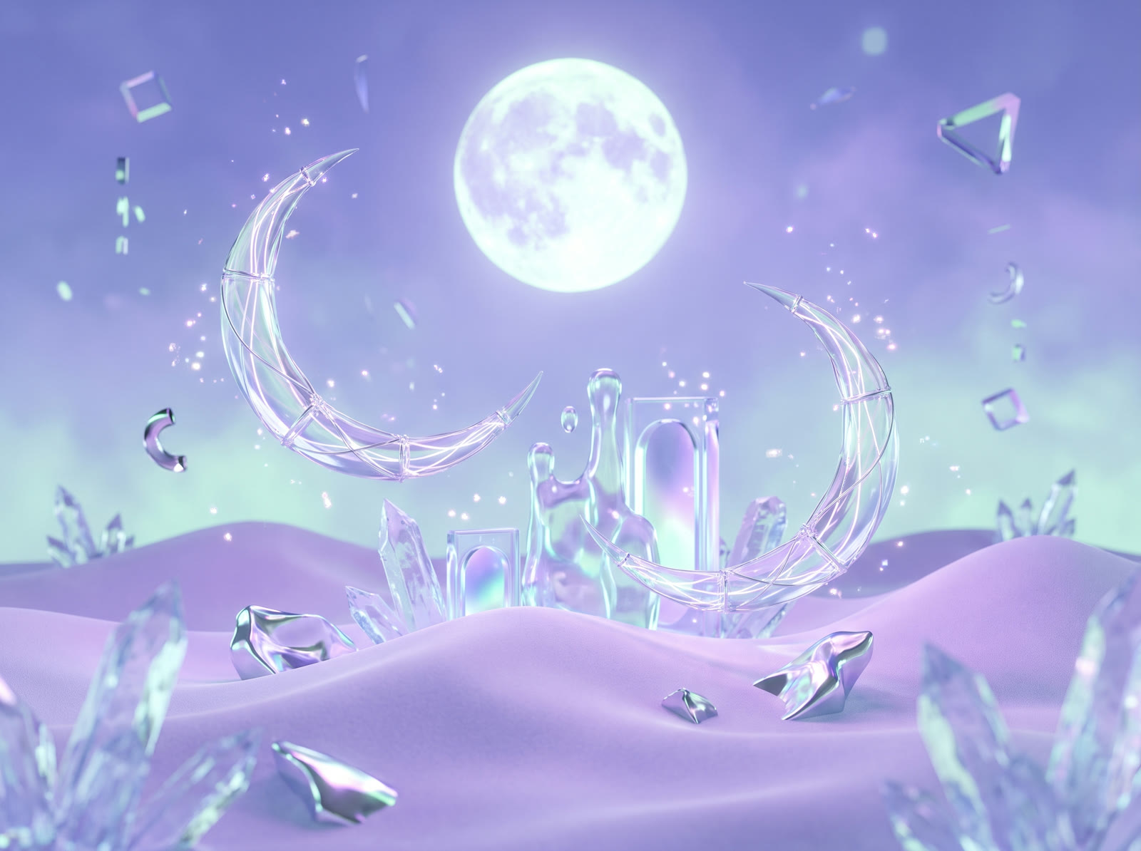 Lilac Crystal Moon