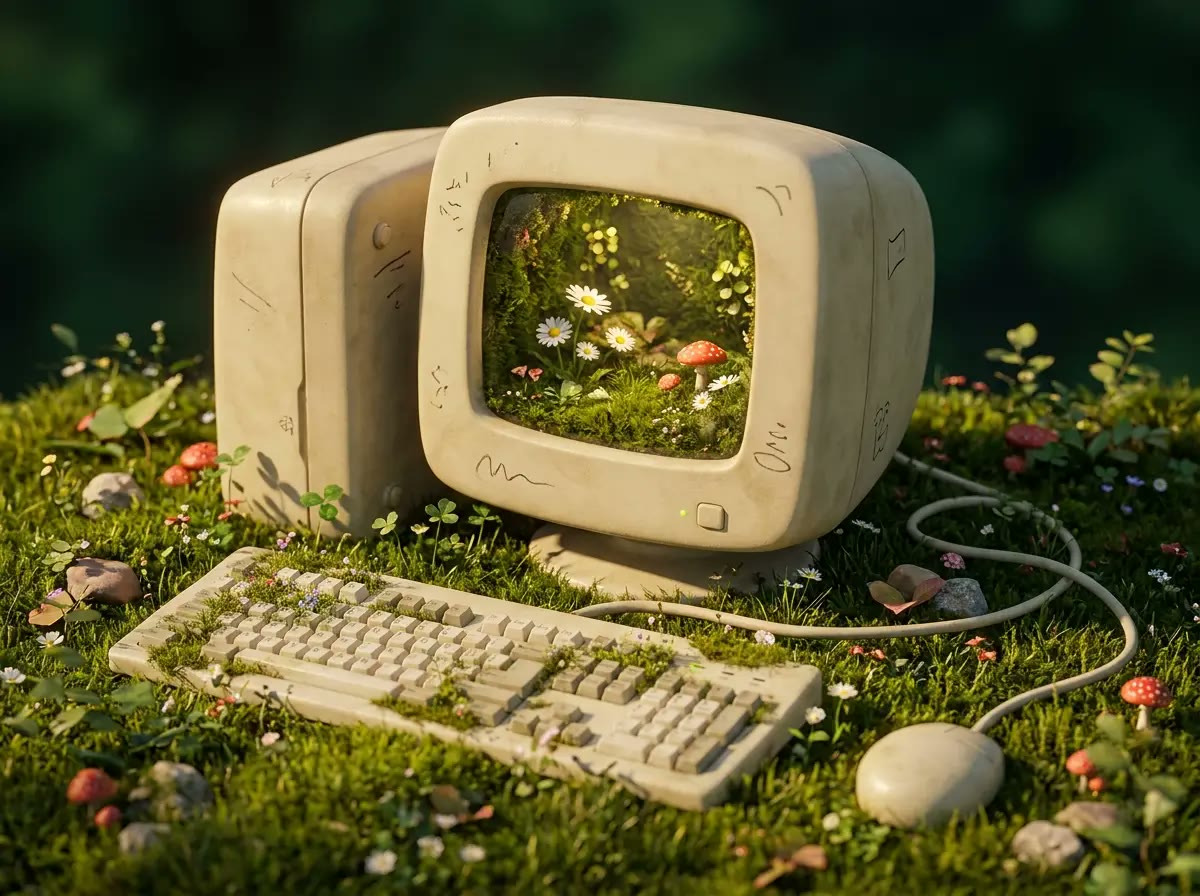 Stone Retro Computer