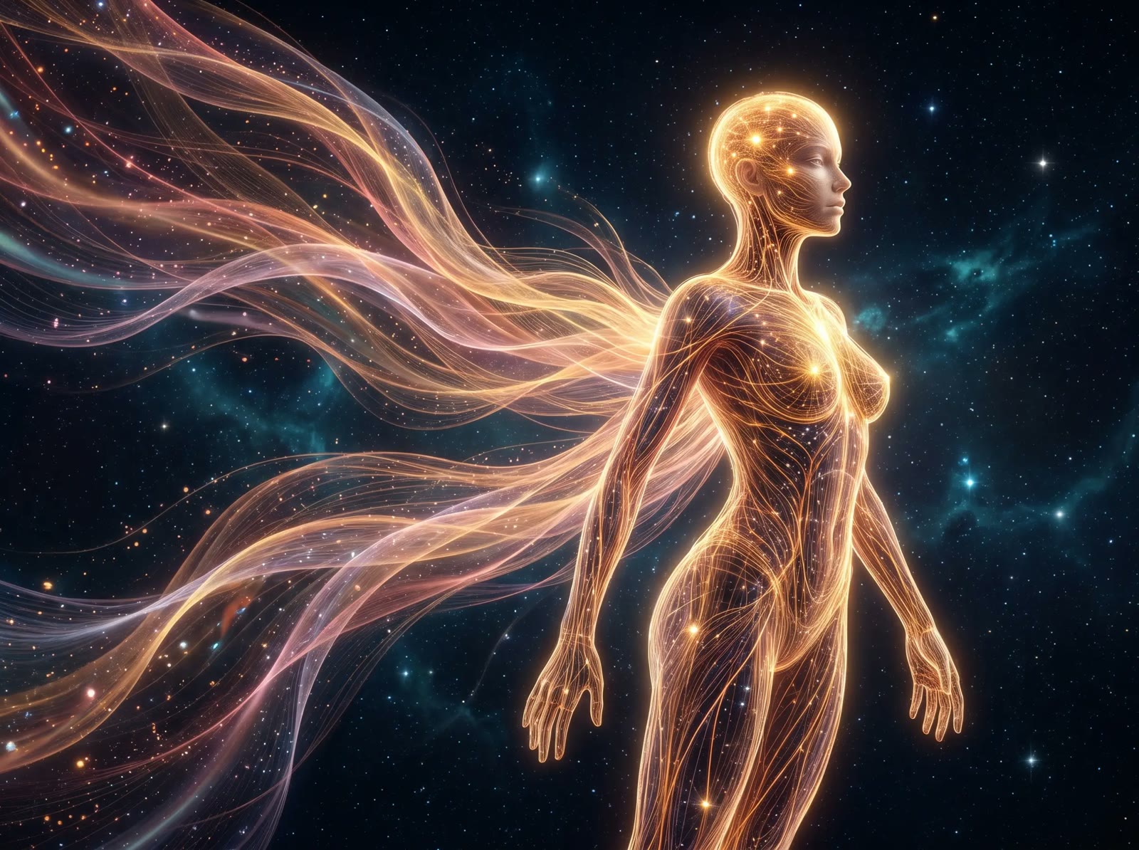 Golden Flowing Figure