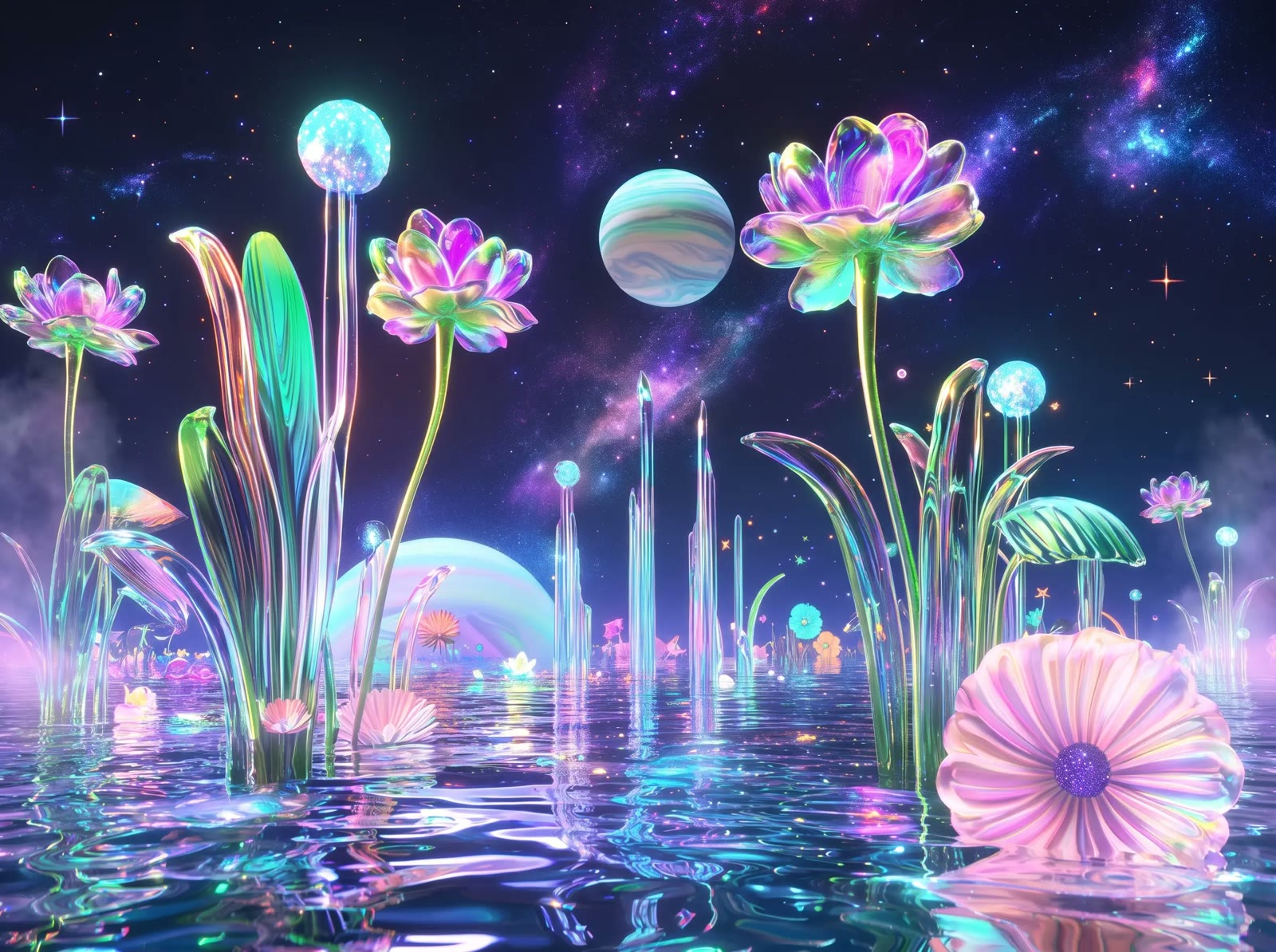 Cosmic Glass Lotus