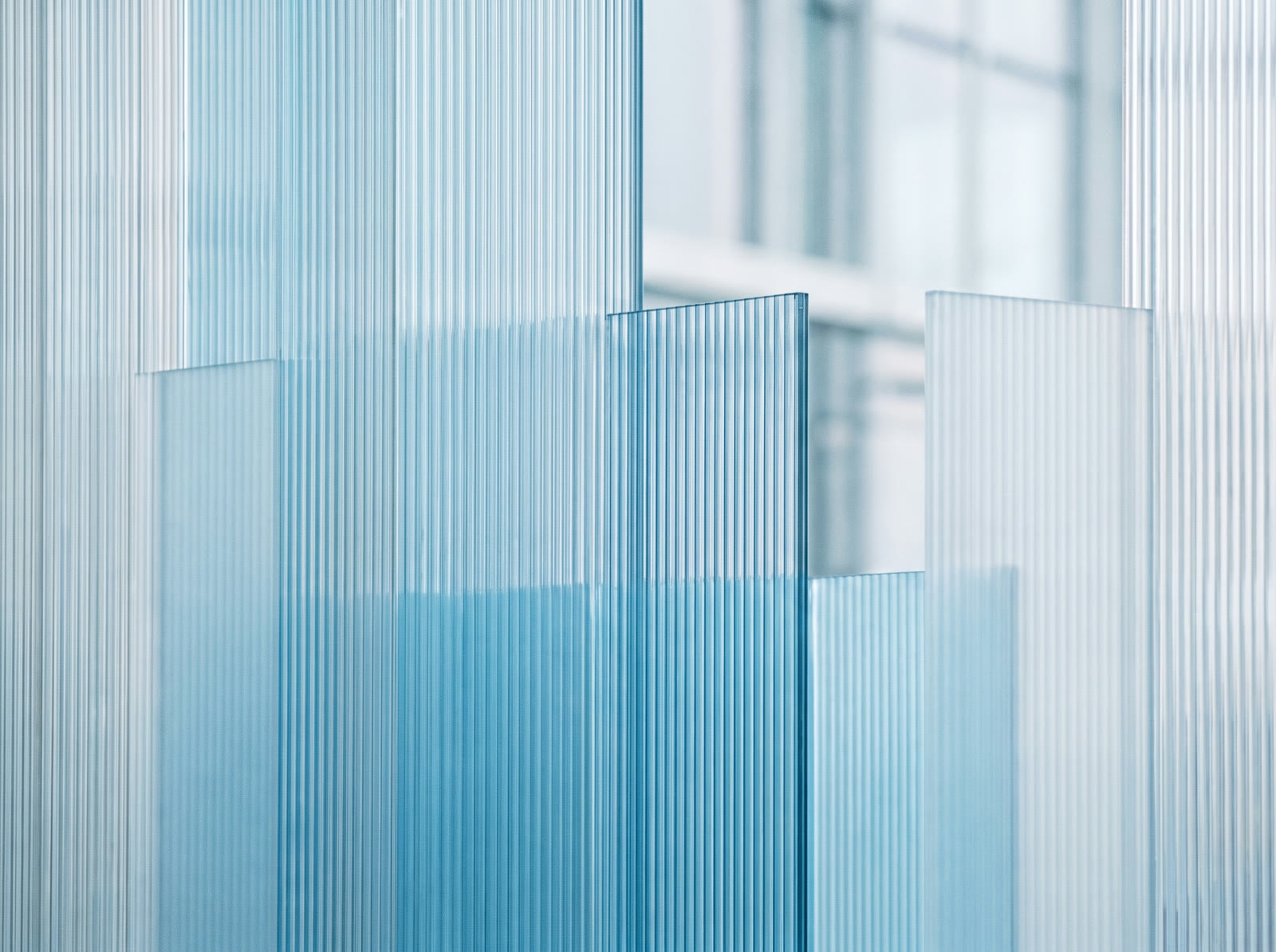 Blue Reeded Glass