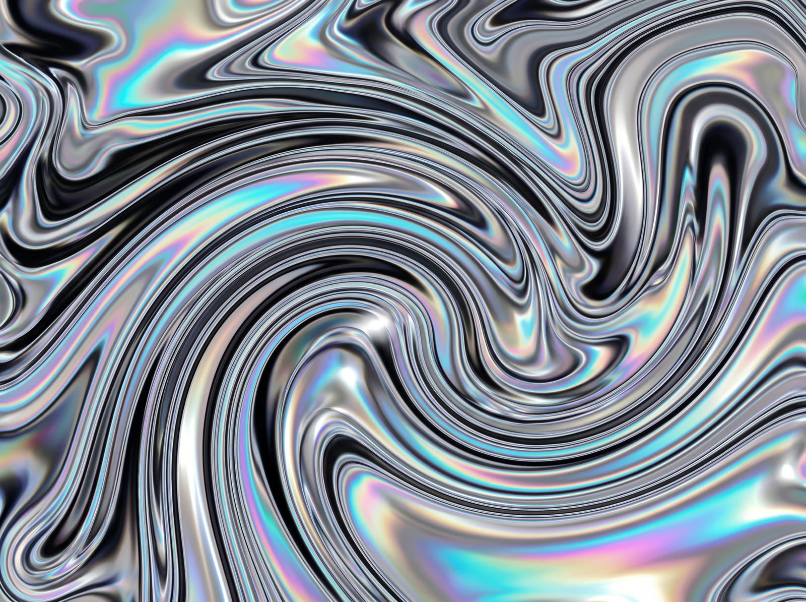 Holographic Chrome Swirl