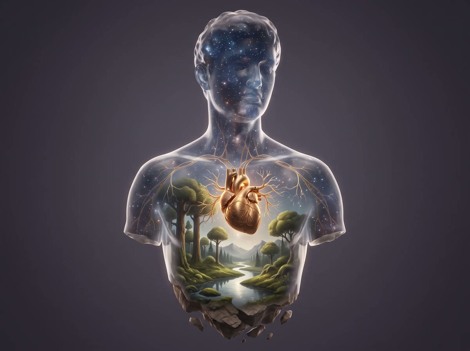 Glass Heart Bust