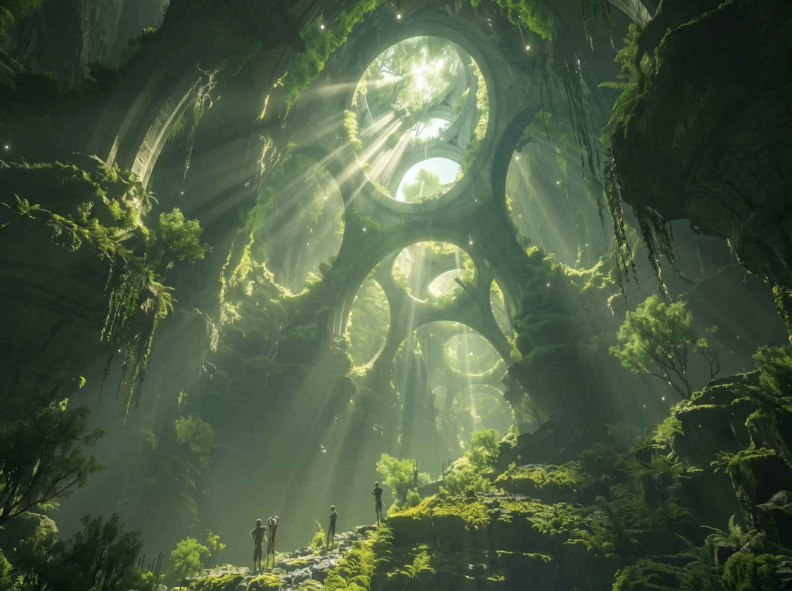 Sunlit Moss Cathedral
